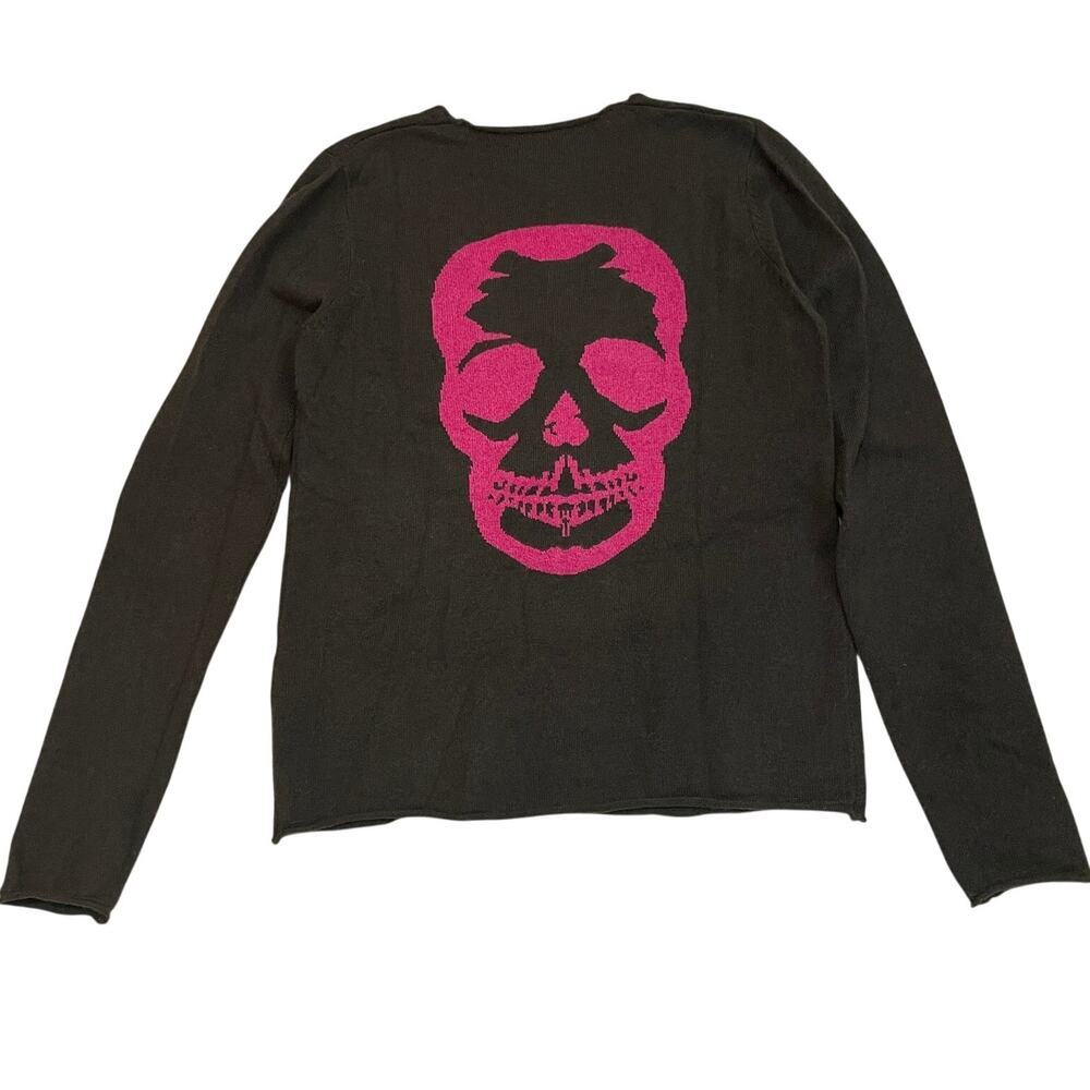 Rare Zadig & Voltaire Cashmere Skull Sweater | Pink Back Graphic, 100% Cashmere - Picture 3 of 7